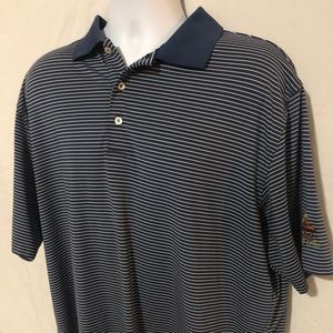 Peter Millar Bali Hai Logo Navy Striped Polo XL